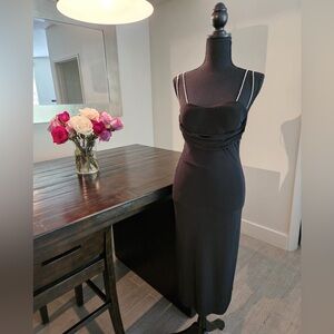 Black dress with rhinestone straps